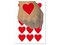Card Suit Hearts Temporary Tattoo Water Resistant Fake Body Art Set Collection (1 Sheet)